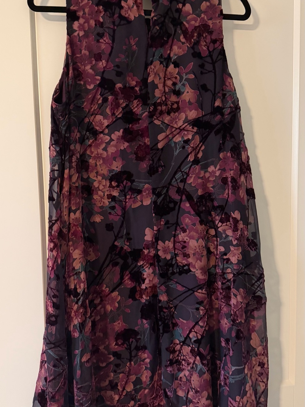 Tommy Hilfiger Plum Maxi Dress with Pink Floral Print